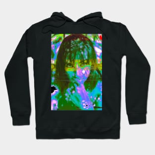 Staring Glitch Girl Glitch Art Hoodie